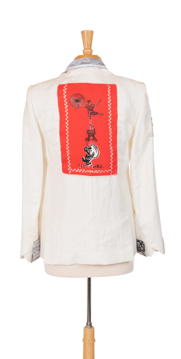 White Blazer Red Handkerchief