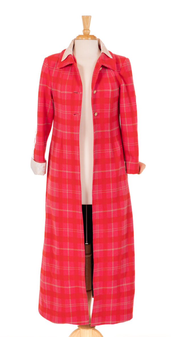 Pink Plaid Trench Coat
